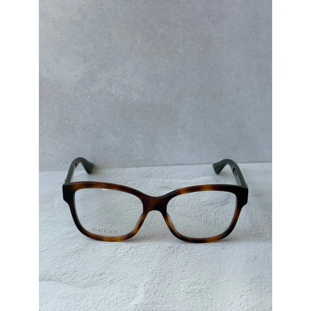 NEW Gucci GG0038O Brown Striped Square Eyeglasses Frames